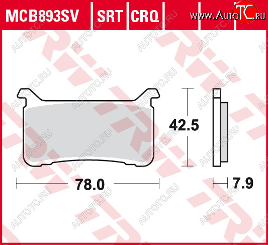 3 879 р. Тормозные колодки TRW MCB893SV  mcb893sv  с доставкой в г. Пермь