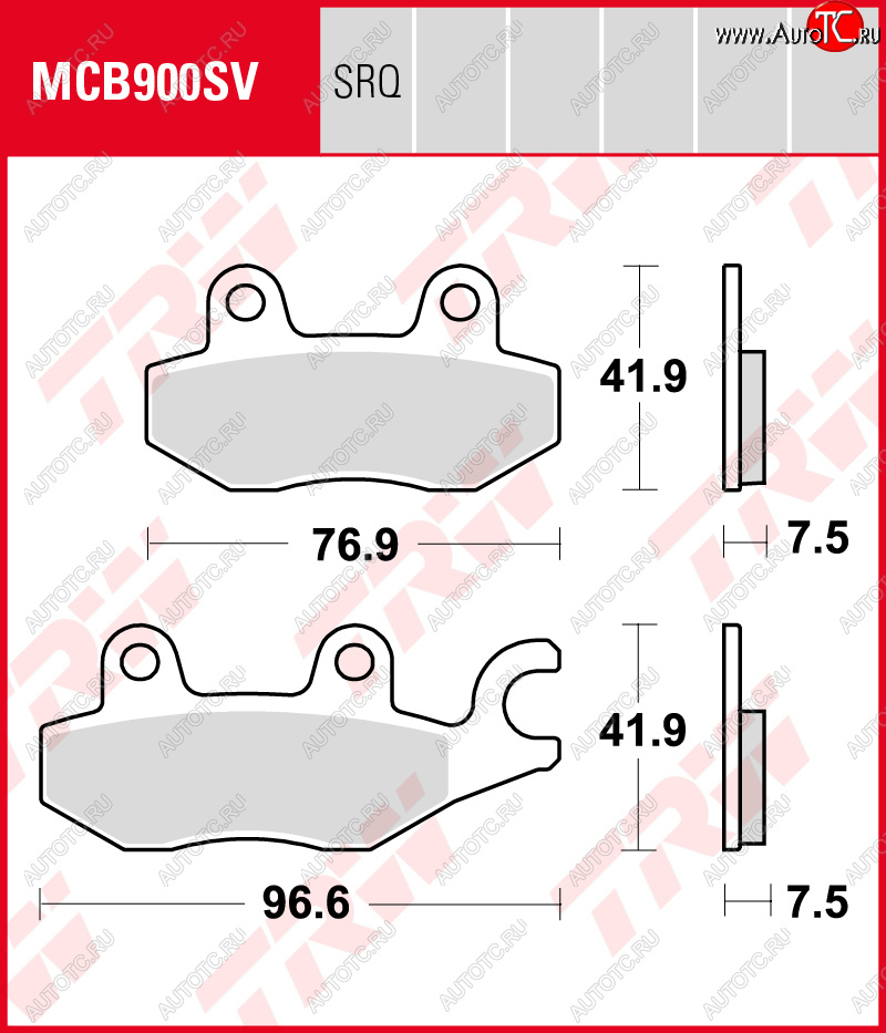 3 879 р. Тормозные колодки TRW MCB900SV  mcb900sv  с доставкой в г. Пермь