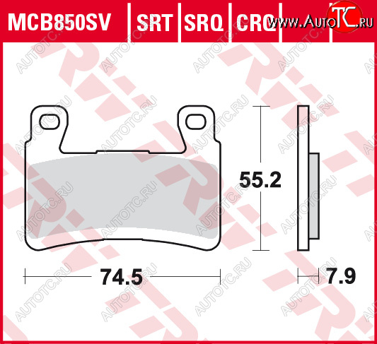 3 879 р. Тормозные колодки TRW MCB850SV  mcb850sv  с доставкой в г. Пермь