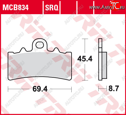 3 879 р. Тормозные колодки TRW MCB834SV  mcb834sv  с доставкой в г. Пермь