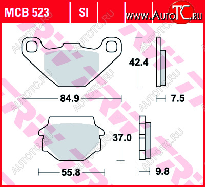 2 919 р. Тормозные колодки TRW MCB523SI  mcb523si  с доставкой в г. Пермь