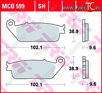3 879 р. Тормозные колодки TRW MCB599SH  mcb599sh  с доставкой в г. Пермь