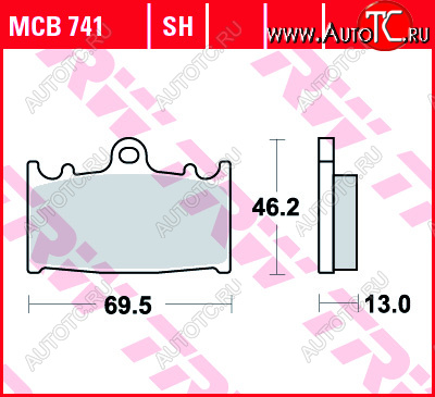 3 999 р. Тормозные колодки TRW MCB741SH  mcb741sh  с доставкой в г. Пермь