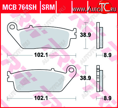 3 879 р. Тормозные колодки TRW MCB764SH  mcb764sh  с доставкой в г. Пермь
