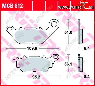 3 399 р. Тормозные колодки TRW MCB812  mcb812  с доставкой в г. Пермь