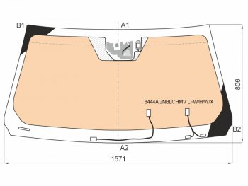 Стекло лобовое (Обогрев щеток Обогрев полный Камера Датчик дождя) Toyota Land Cruiser (J300) 21- XYG 8444AGNBLCHMV LFW/H/W/X