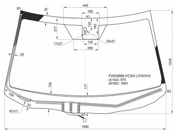Стекло лобовое (Обогрев щеток Датчик дождя) Acura MDX 13-16 XYG FW03896-VCSH LFW/H/X