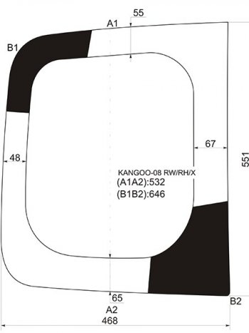 6 899 р. Стекло заднее (Цвет зеленый) Renault Kangoo 08-16 XYG KANGOO-08 RW/RH/X  с доставкой в г. Пермь. Увеличить фотографию 1