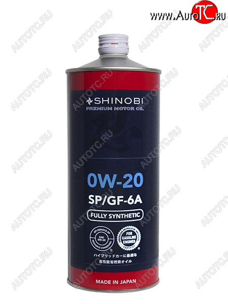 1 139 р. Масло моторное синтетическое SHINOBI SPGF-6A 0W-20 1L SHINOBI SH0003  с доставкой в г. Пермь
