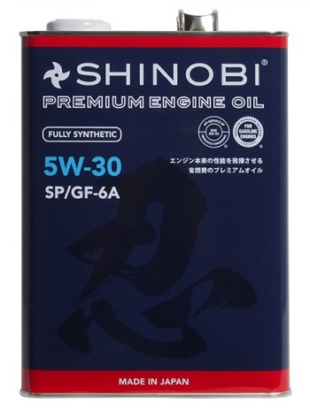 3 999 р. Масло моторное синтетическое SHINOBI SPGF-6A 5W-30 4L SHINOBI SH0008  с доставкой в г. Пермь. Увеличить фотографию 1
