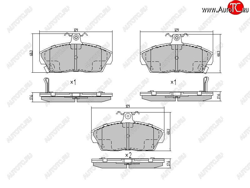 1 079 р. Колодки тормозные перед FL-FR SAT Honda Civic EJ,EK,EM седан дорестайлинг (1995-1998)  с доставкой в г. Пермь
