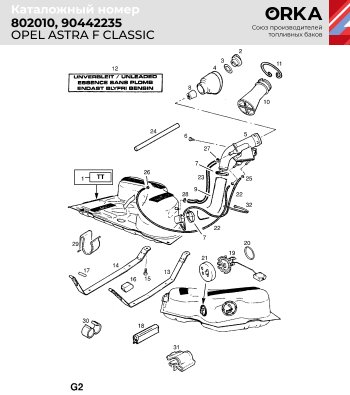 17 899 р. Топливный бак стальной (антикоррозия) Opel Astra F седан рестайлинг (1994-1998)  с доставкой в г. Пермь. Увеличить фотографию 8