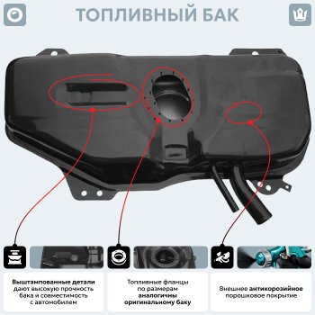 12 649 р. Топливный бак (антикоррозия)сталь Fiat Siena (1996-2016)  с доставкой в г. Пермь. Увеличить фотографию 14
