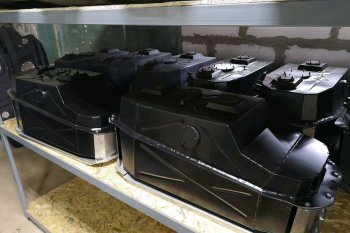 48 999 р. Топливный бак из алюминия 81 л. с защитой (стагер) ORKA Mitsubishi Pajero Sport PA дорестайлинг (1996-2004)  с доставкой в г. Пермь. Увеличить фотографию 4