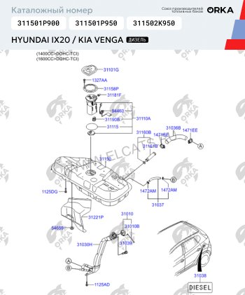 20 349 р. Топливный бак сталь (антикоррозия) Hyundai i20 GB хэтчбэк 5 дв. дорестайлинг (2014-2018)  с доставкой в г. Пермь. Увеличить фотографию 11