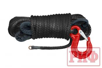 1 849 р. Трос для лебёдки синтетический РИФ 6 мм15 м черный (готовый)  rope6mm15mbl  с доставкой в г. Пермь. Увеличить фотографию 1