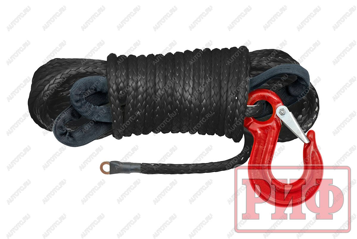 1 849 р. Трос для лебёдки синтетический РИФ 6 мм15 м черный (готовый)  rope6mm15mbl  с доставкой в г. Пермь