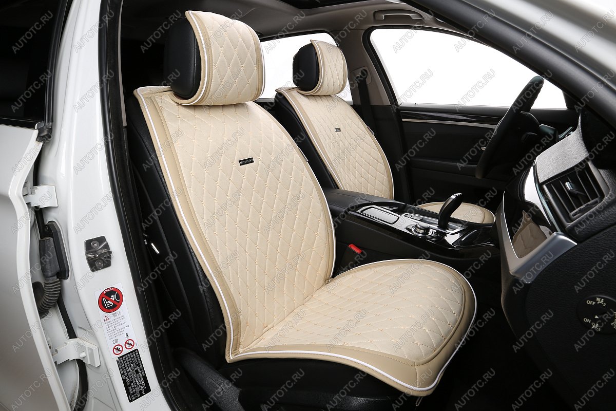 7 849 р. Накидка на сиденье (на весь салон Alkantara Lux Plus алькантара) Автопилот   (бежевый)  с доставкой в г. Пермь