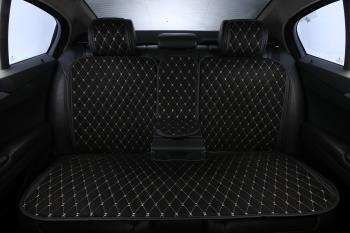 11 549 р. Накидка на сиденье (на весь салон Alkantara Lux Plus алькантара) Автопилот   (черный/строчка бежевая)  с доставкой в г. Пермь. Увеличить фотографию 2