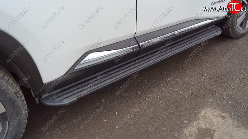 22 999 р. Пороги алюминиевые Slim Line ТСС Тюнинг  Nissan X-trail  4 T33 (2021-2025) дорестайлинг (Black)  с доставкой в г. Пермь