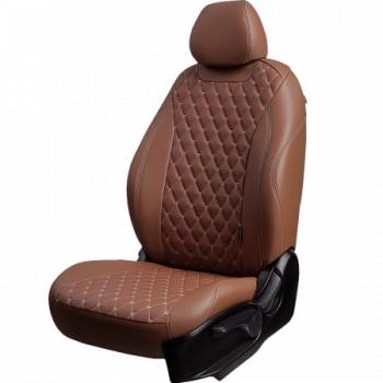 Комплект чехлов для сидений (Орегон) БАЙРОН ст БАЙРОН Lord Autofashion Volkswagen Crafter 1 (2006-2017) (темно-коричневый, вставка темно-коричневая, строчка бежевая)