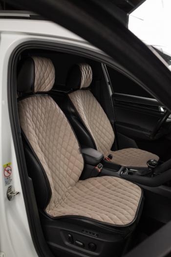 4 199 р. Накидка на сиденье (5 мест Каир) ТЕЙЛОР ст БАЙРОН Lord Autofashion   (бежевый, строчка бежевая)  с доставкой в г. Пермь. Увеличить фотографию 2