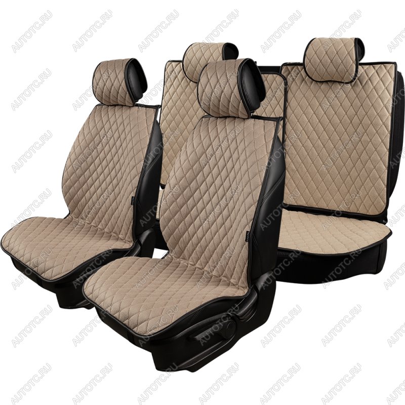 4 199 р. Накидка на сиденье (5 мест Каир) ТЕЙЛОР ст БАЙРОН Lord Autofashion   (бежевый, строчка бежевая)  с доставкой в г. Пермь