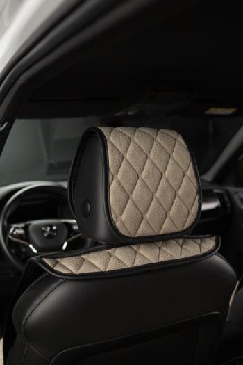 4 199 р. Накидка на сиденье (5 мест Каир) ТЕЙЛОР ст БАЙРОН Lord Autofashion   (бежевый, строчка бежевая)  с доставкой в г. Пермь. Увеличить фотографию 11