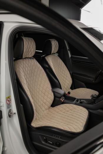4 199 р. Накидка на сиденье (5 мест Каир) ТЕЙЛОР ст БАЙРОН Lord Autofashion   (светло-бежевый, строчка бежевая)  с доставкой в г. Пермь. Увеличить фотографию 8