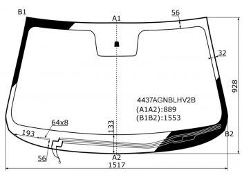 Стекло лобовое (Обогрев щеток) Kia Sorento 09-21 FUYAO 4437AGNBLHV2B
