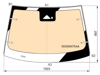 Стекло лобовое (Обогрев полный Камера Датчик дождя Молдинг) OMODA C5 22- FUYAO 555000475AA