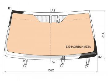 Стекло лобовое (Обогрев щеток Обогрев полный Датчик дождя Молдинг) Toyota Land Cruiser Prado (J15 FUYAO 8394AGNBLHMZ6U
