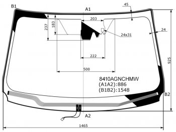 Стекло лобовое (Обогрев щеток Камера Датчик дождя Молдинг) Toyota RAV4 (XA40) 12-19 FUYAO 8410AGNCHMW
