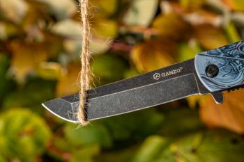 1 439 р. Нож GANZO, G626-GS Серый Самурай, длина клинка 96 мм  g626-gs  с доставкой в г. Пермь. Увеличить фотографию 8