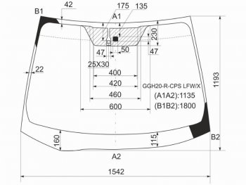 13 999 р. Стекло лобовое (Датчик дождя) Toyota Alphard (H20) 08-15  Vellfire 08-15 XYG GGH20-R-CPS LFW/X  с доставкой в г. Пермь. Увеличить фотографию 1