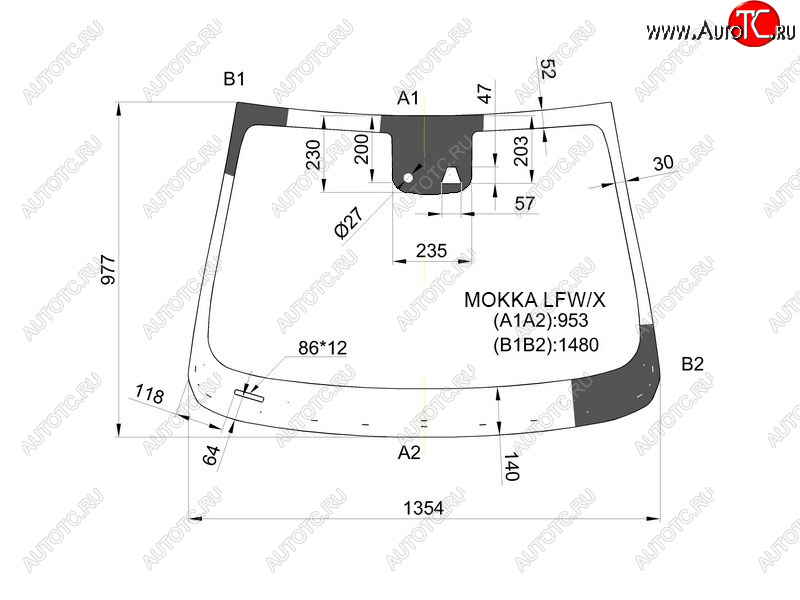 7 249 р. Стекло лобовое (Камера Датчик дождя Молдинг) Opel Mokka 12-19  Buick Encore 12-22  Chevrolet Tra XYG MOKKA LFW/X  с доставкой в г. Пермь