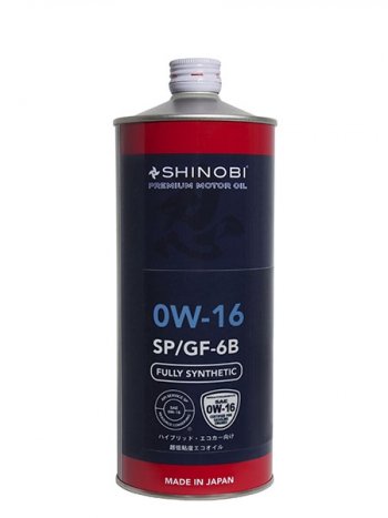 999 р. Масло моторное синтетическое SHINOBI SPGF-6B 0W-16 1L SHINOBI SH0033  с доставкой в г. Пермь. Увеличить фотографию 1
