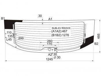 6 699 р. Стекло заднее (Цвет зеленый Обогрев) Subaru Impreza 11-16  XV 11-17  Impreza WRX 14-21  Impreza XYG SUB-XV RW/H/X  с доставкой в г. Пермь. Увеличить фотографию 1