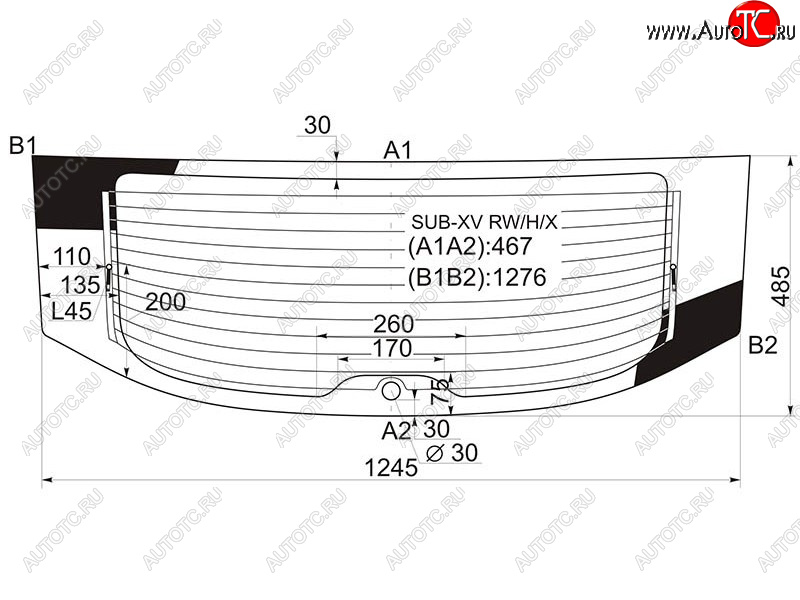 6 699 р. Стекло заднее (Цвет зеленый Обогрев) Subaru Impreza 11-16  XV 11-17  Impreza WRX 14-21  Impreza XYG SUB-XV RW/H/X  с доставкой в г. Пермь