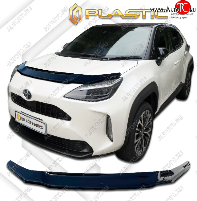 1 999 р. Дефлектор капота CA-Plastic  Toyota Yaris  XP210 (2020-2025) хэтчбэк 5 дв. дорестайлинг (Classic черный)  с доставкой в г. Пермь