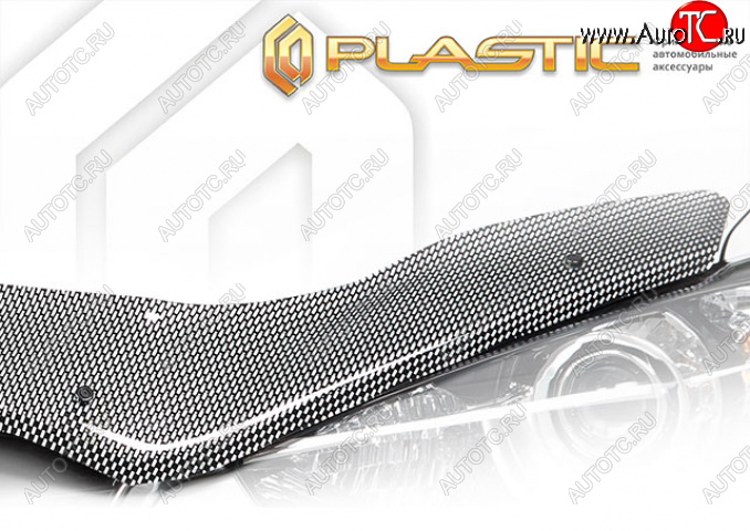 2 699 р. Дефлектор капота CA-Plastic  Lexus RX500h  AL30 (2022-2025) (Шелкография карбон серебро)  с доставкой в г. Пермь