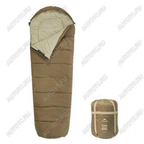 4 729 р. Мешок спальный Naturehike Mummy MJ600, 210х80 см, (правый) (ТК: -5C), коричневый  cnk2300sd014-dbr  с доставкой в г. Пермь