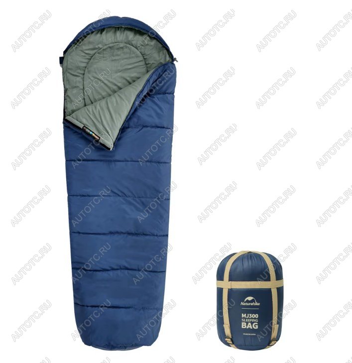 3 019 р. Мешок спальный Naturehike Mummy MJ300, 205х75 см, (правый) (ТК: +4C), синий  cnk2300sd014-nbl  с доставкой в г. Пермь