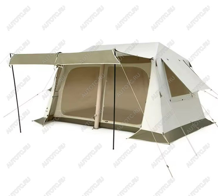 54 999 р. Палатка Naturehike Village 8.5 AIR 4-местная, надувной каркас, бело-коричневая  cnk2300zp019-br  с доставкой в г. Пермь