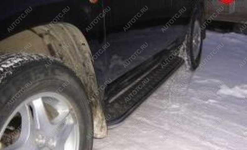 22 899 р. Защита порогов d57 с листом Slitkoff  Ford Explorer  U502 (2010-2016) дорестайлинг (нержавейка с полимерным покрытием в цвет черный)  с доставкой в г. Пермь