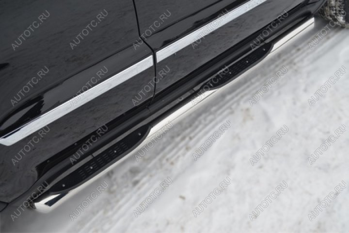 13 999 р. Защита порогов d76 (2WD) Slitkoff  Haval Jolion (2020-2024) дорестайлинг (нержавейка с полимерным покрытием в цвет черный)  с доставкой в г. Пермь