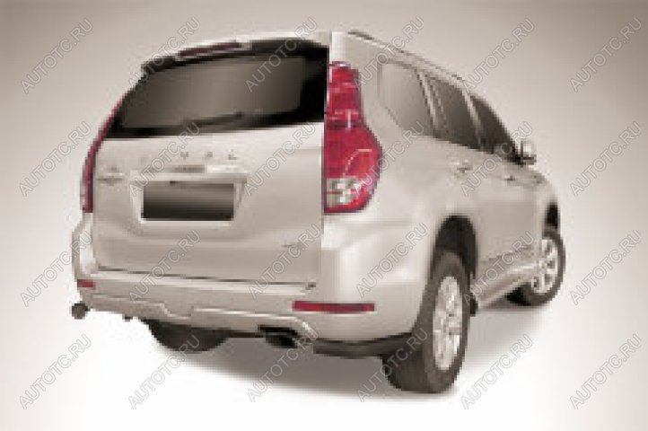 7 199 р. Защита заднего бампера уголки d57 Slitkoff  Haval H9 (2017-2021) 1-ый рестайлинг, 2-ой рестайлинг (нержавейка с полимерным покрытием в цвет черный)  с доставкой в г. Пермь