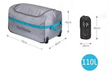 3 299 р. Сумка дорожная Naturehike А027, с колесами,110 л., серая  nh18x027-l-lg  с доставкой в г. Пермь. Увеличить фотографию 5