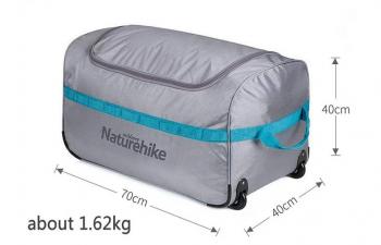 3 299 р. Сумка дорожная Naturehike А027, с колесами,110 л., серая  nh18x027-l-lg  с доставкой в г. Пермь. Увеличить фотографию 4