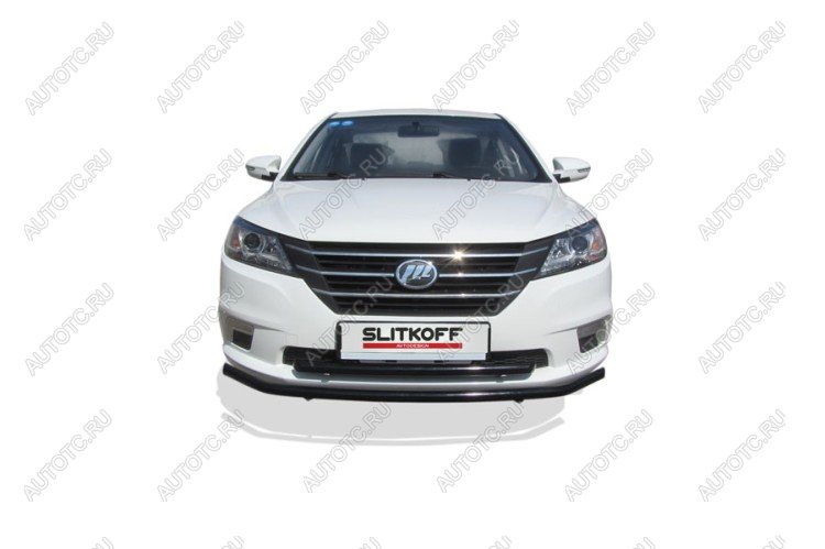 8 599 р. Защита переднего бампера d42 + d42 Slitkoff  Lifan Solano (2016-2025)  дорестайлинг (нержавейка с полимерным покрытием в цвет черный)  с доставкой в г. Пермь